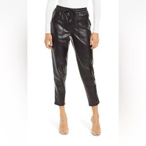Blank NYC No Guidance Faux Leather Drawstring Ankle Jogger Pants, Size 28